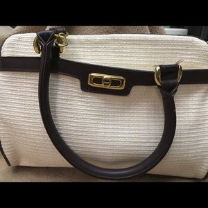 Vintage Etienne Aigner Woven Straw/Leather Bag